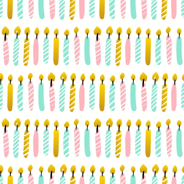 Party Candles Seamless Pattern — Stock Vector