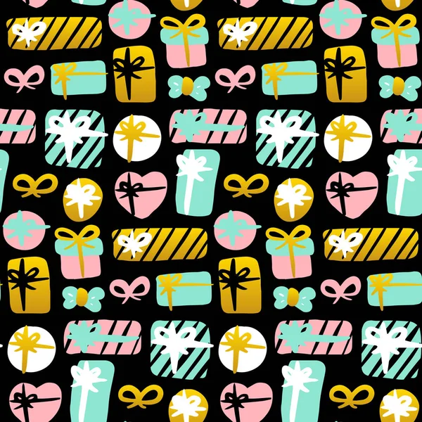 Gift Seamless Pattern — Stock Vector