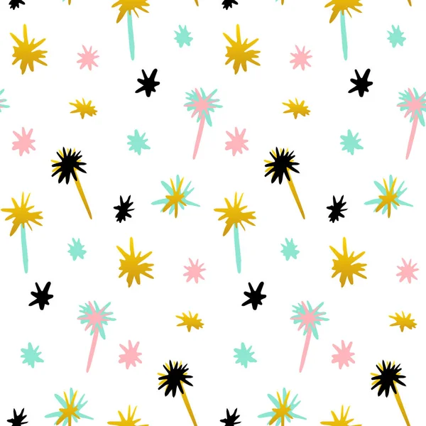 Funky Fireworks naadloze patroon — Stockvector