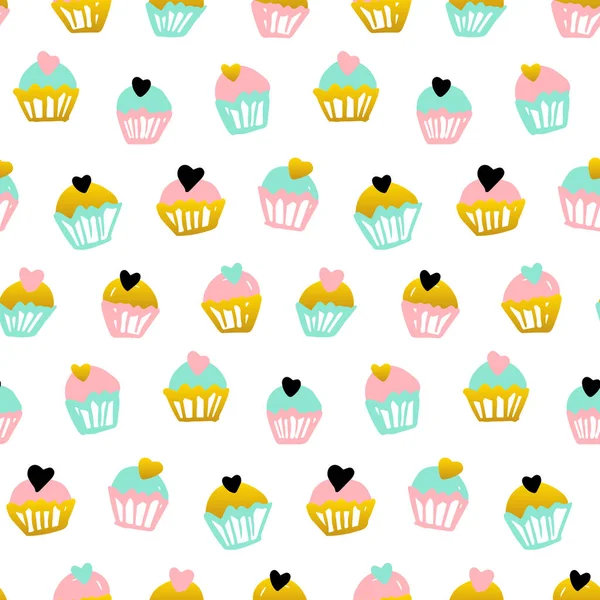 Patrón sin costuras Cupcake — Archivo Imágenes Vectoriales