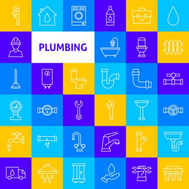 Vektör Tesisat Hattı Simgeleri