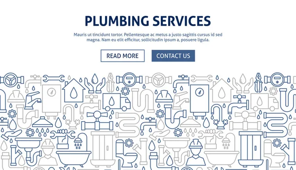 Plumbing Services Banner Design — Stock Vector