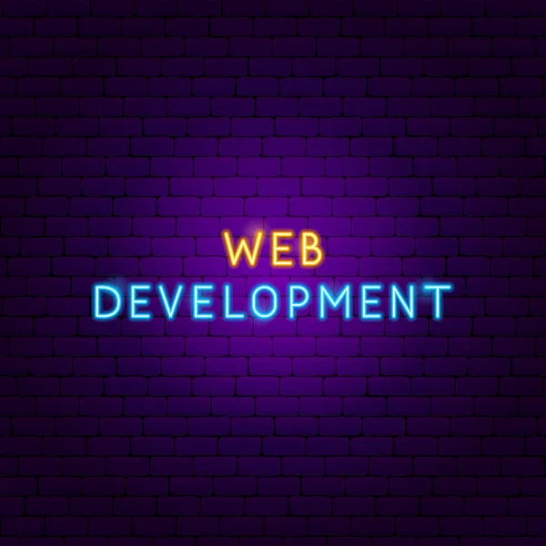 Neonové texty vývoje webu — Stockový vektor