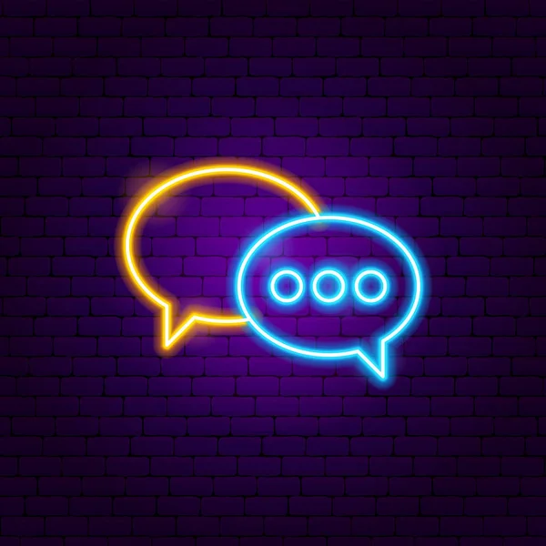 Speech Bubble Neon Sign — Stock Vector