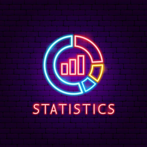 Statistika neonové označení — Stockový vektor