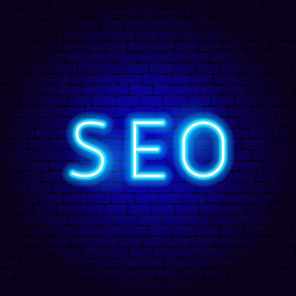 SEO neonové texty — Stockový vektor