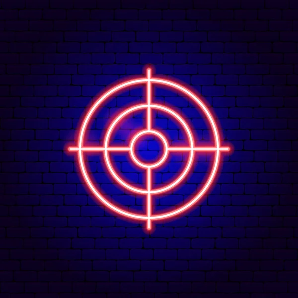 Signe de néon cible — Image vectorielle