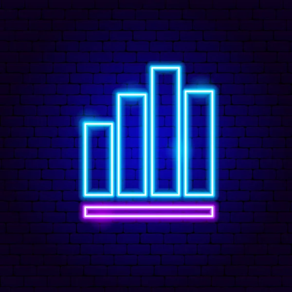 Kolomgrafiek neon teken — Stockvector