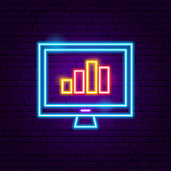 Estadísticas informáticas Neon Sign — Archivo Imágenes Vectoriales