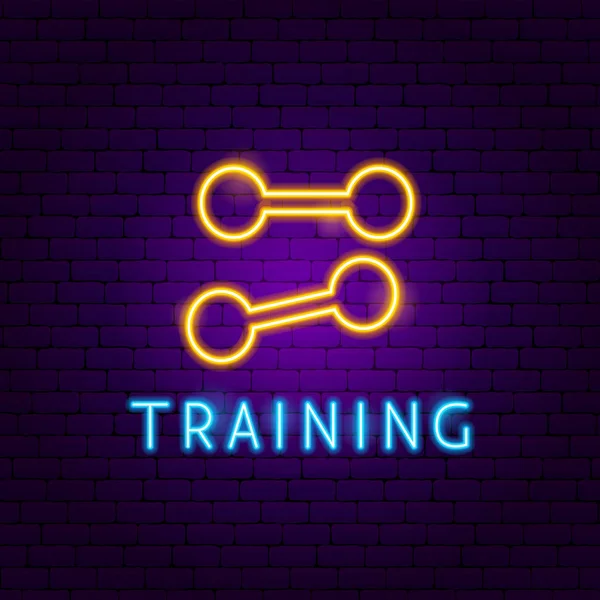 Training Neon Label — Stock Vector