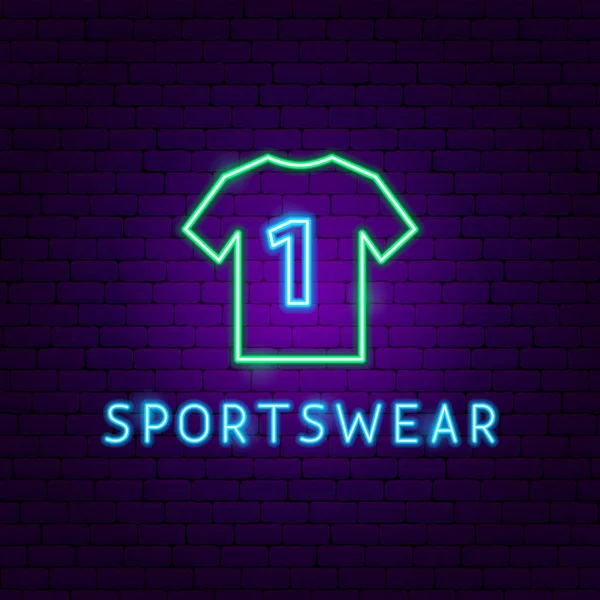 Sportswear Neon Label — Vetor de Stock