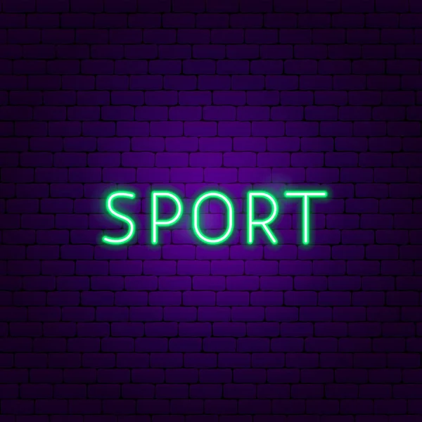 Sport Neon Testo — Vettoriale Stock