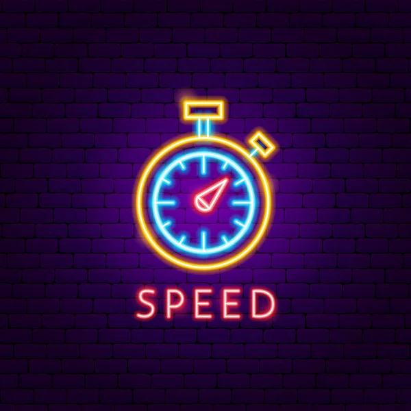 Speed Neon Etikett — Stockvektor