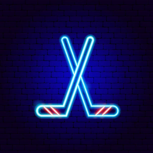 Hockey Neon Sign — Stock Vector