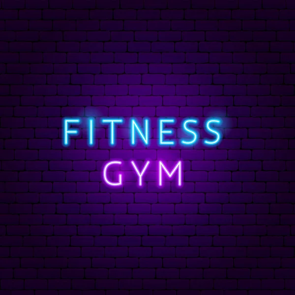 Fitness Gym Neon Text — Stock Vector