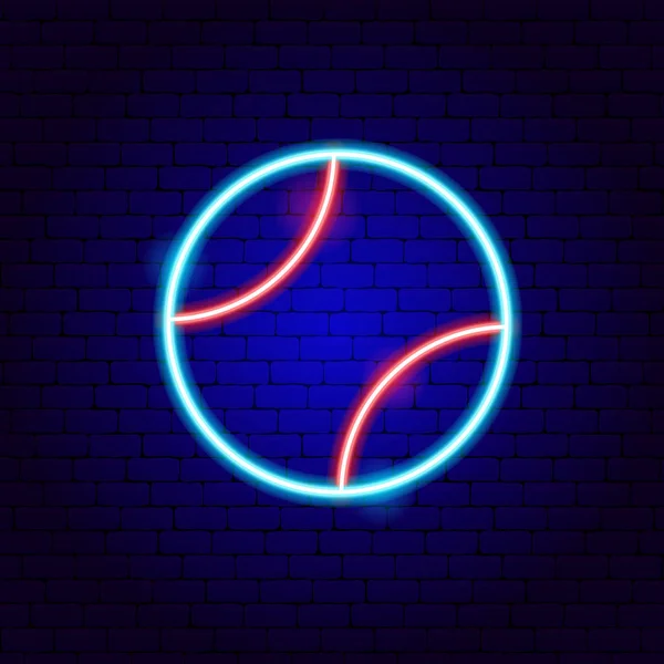 Baseball Bal Neon segno — Vettoriale Stock