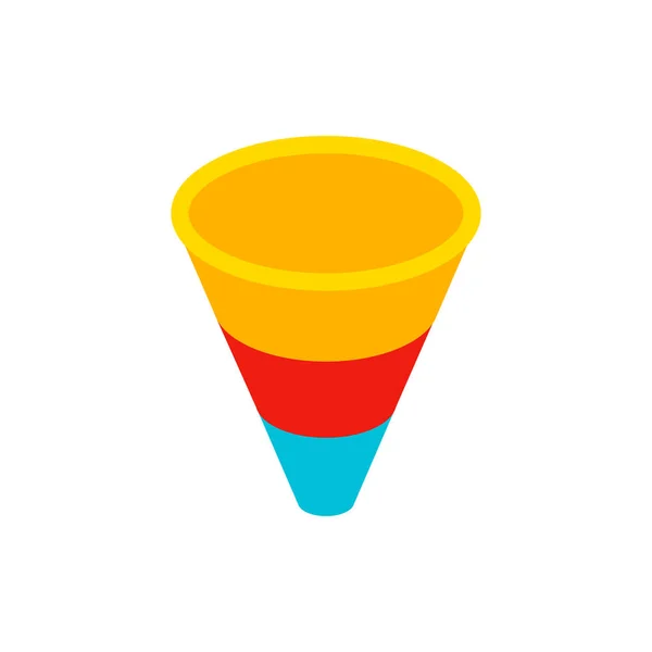 Lead Funnel Isometric Object — Stock Vector