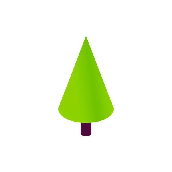 Cone kerstboom Isometrisch object — Stockvector