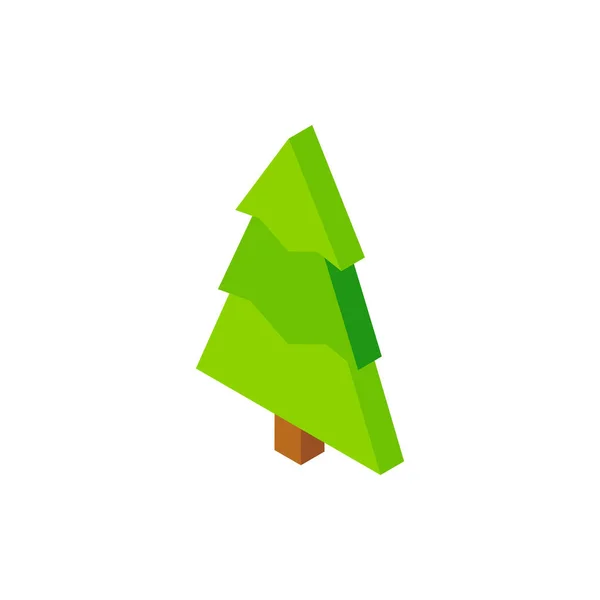 Vánoční strom Zelený Izometrický objekt — Stockový vektor