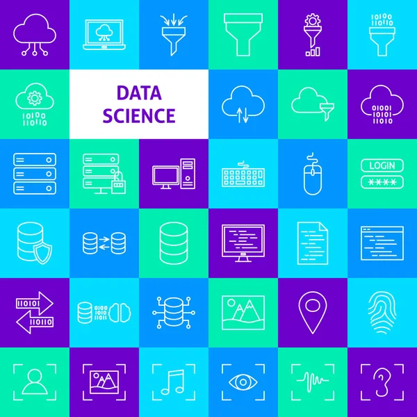 データ科学線アイコン — ストックベクタ