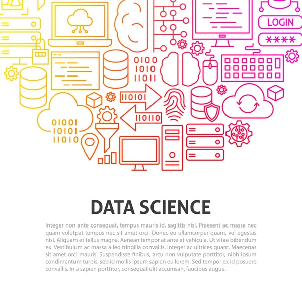 Veri Bilimi Çizgisi Kavramı — Stok Vektör