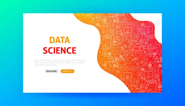 Página de aterrizaje de ciencia de datos — Vector de stock