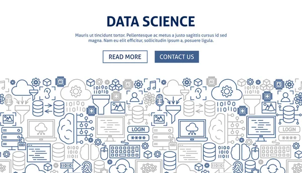 Diseño de banner de ciencia de datos — Vector de stock