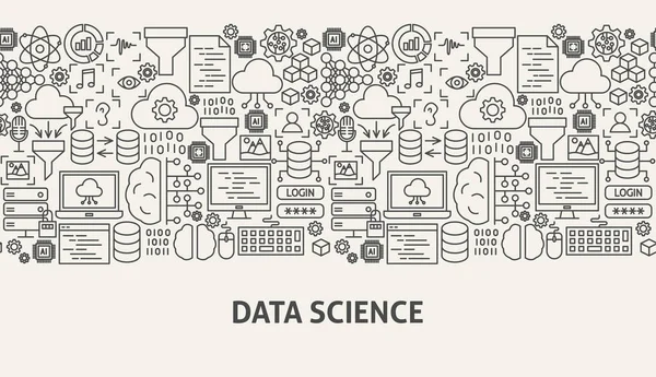 Data Science Banner Concept — Stock Vector