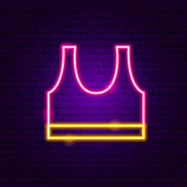 Top Shirt Neon Sign Illustrazione Vettoriale Della Promozione Dello Sport — Vettoriale Stock
