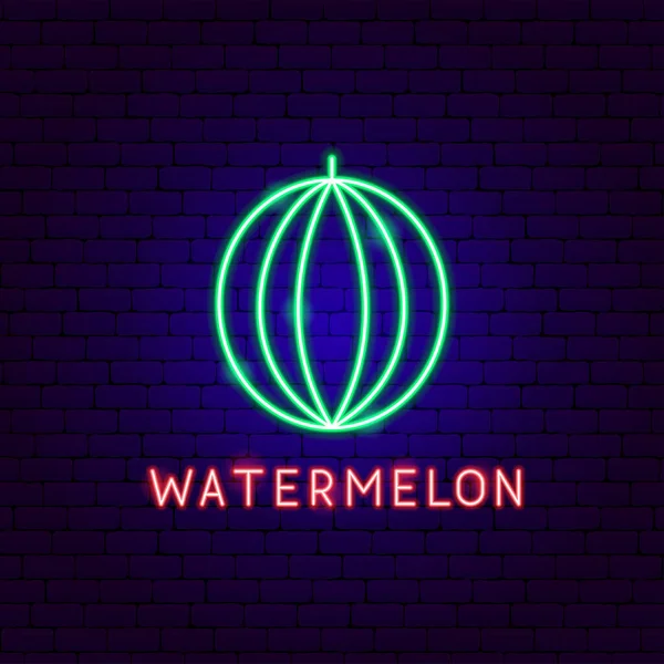 Label Neon Watermelon - Stok Vektor