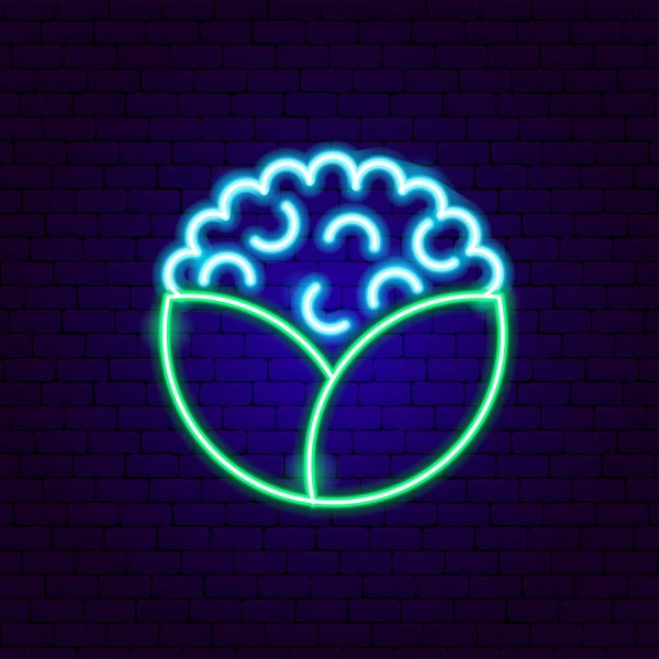 Bloemkool neon teken — Stockvector