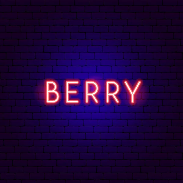 Teks Berry Neon - Stok Vektor