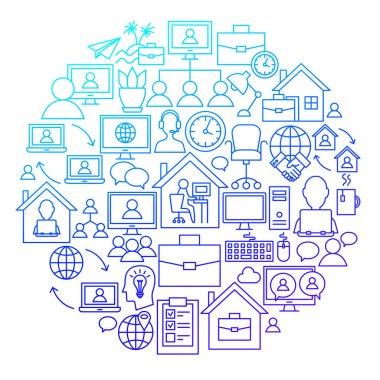 Uzak Çalışma Satırı Simge Çemberi Tasarımı