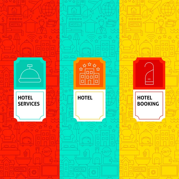Etykiety pakietów hotelowych Line — Wektor stockowy