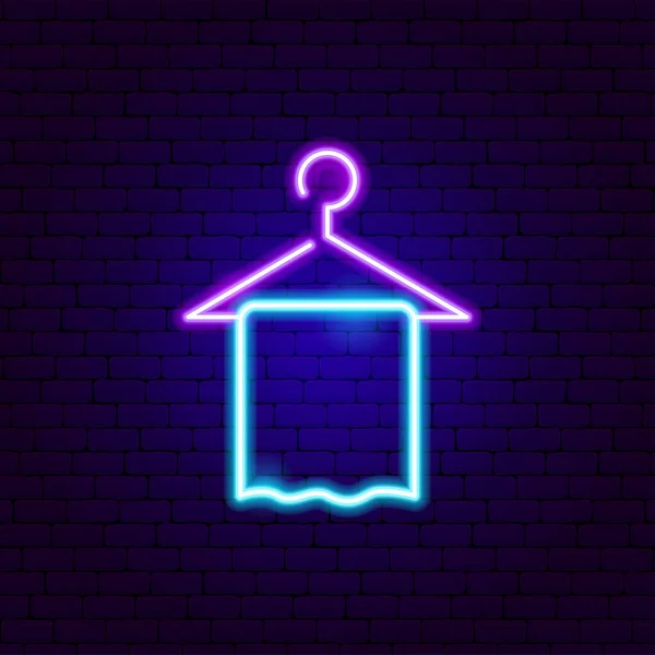 Neonový znak ručníku — Stockový vektor
