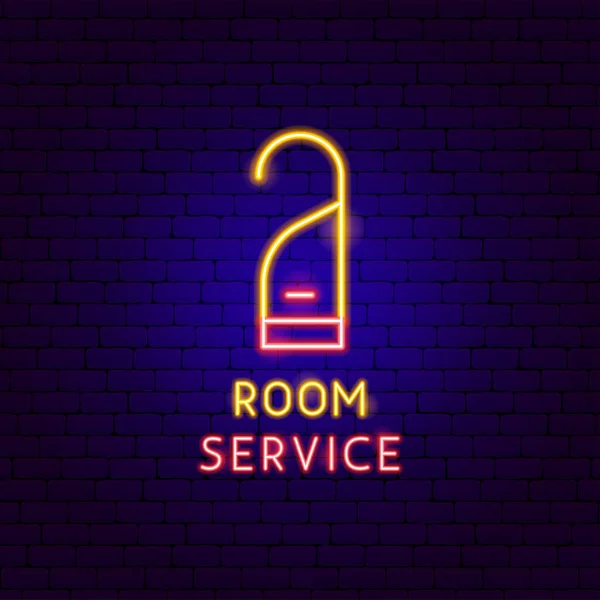 Servicios de habitaciones Neon Label — Vector de stock