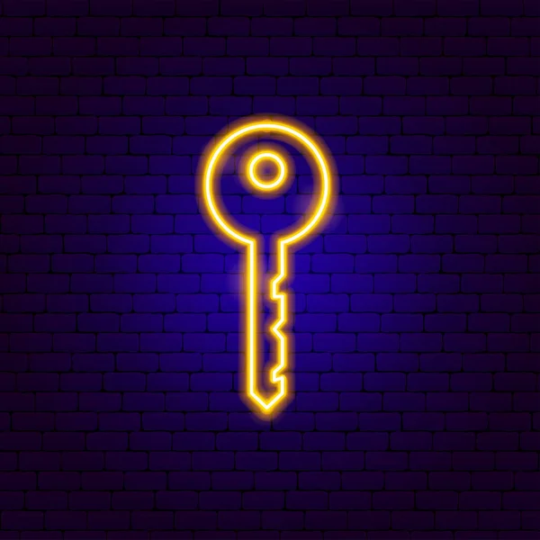 Sleutel neon teken — Stockvector