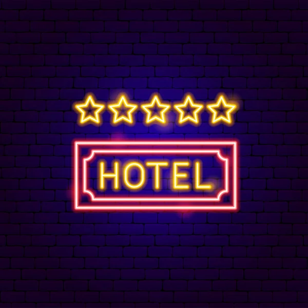 Otel Neon Etiketi — Stok Vektör