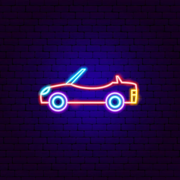 Znamení Cabriolet Neon — Stockový vektor
