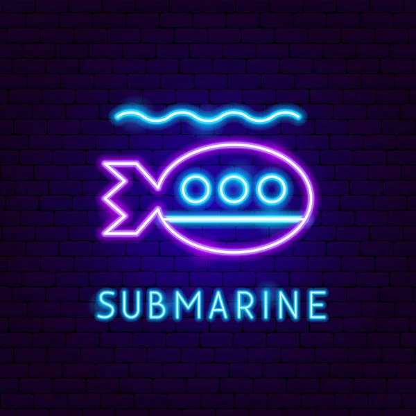 Étiquette néon sous-marine — Image vectorielle