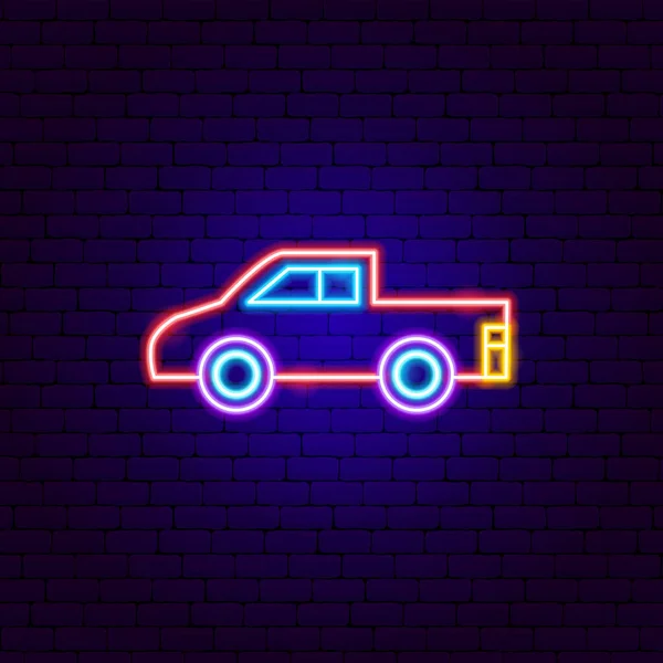 Пикап Neon Sign — стоковый вектор