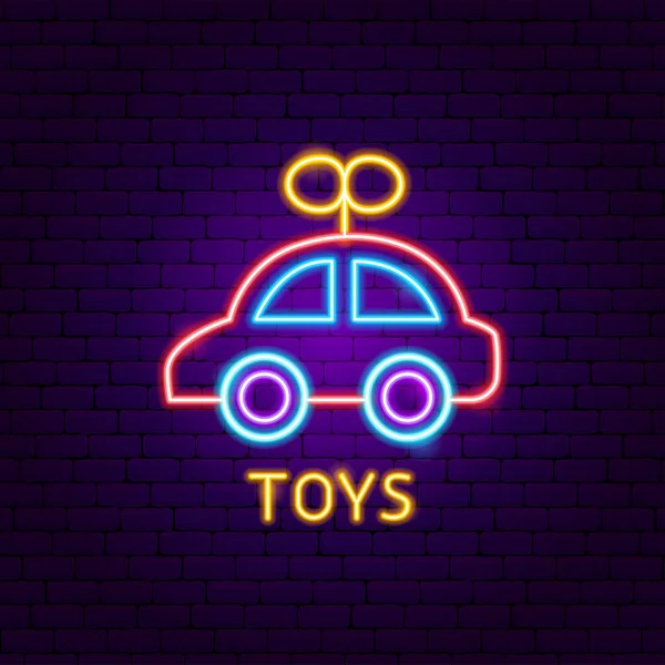 Brinquedos Neon Label — Vetor de Stock