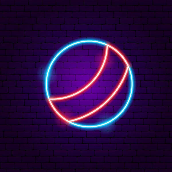 Juguete de bola Neon Sign — Vector de stock