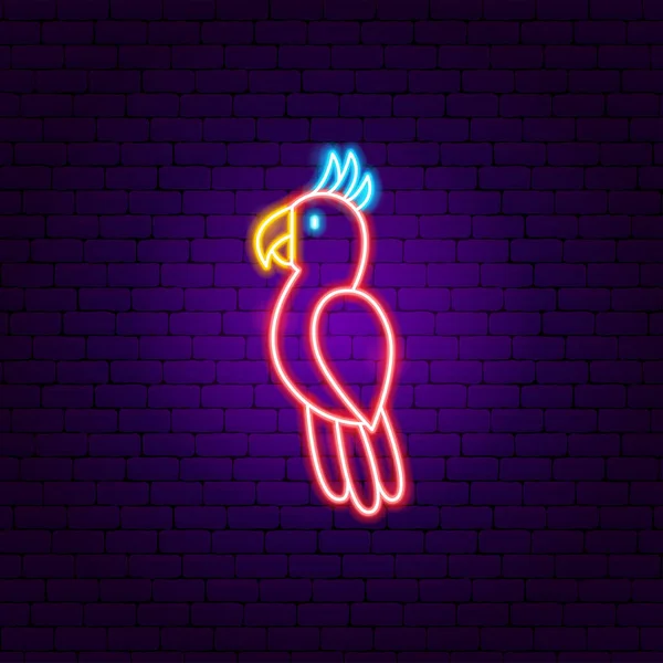 Neon papuga znak — Wektor stockowy