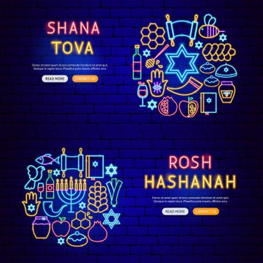 Rosh Hashanah Neon Sancakları