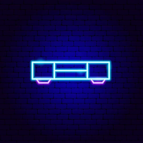 Televisie Tafel Neon Sign — Stockvector