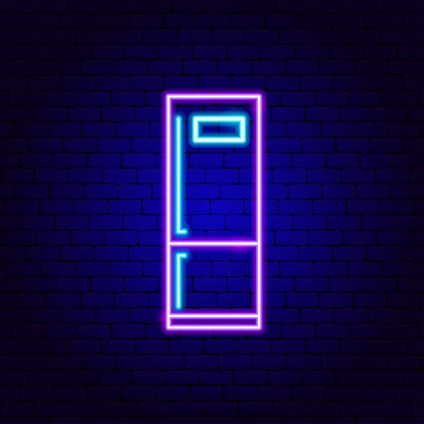 Kühlschrank-Neon-Zeichen — Stockvektor