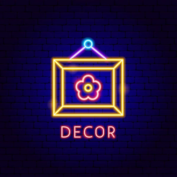 Decor Neon Label — Stock Vector