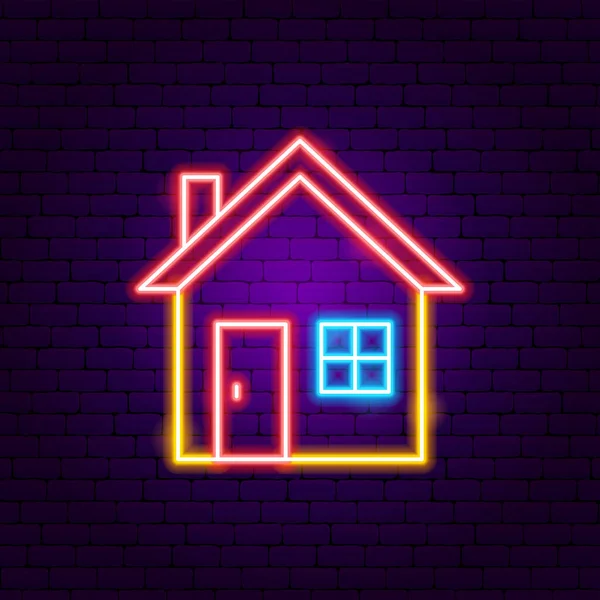 Home Neon Sign — стоковый вектор