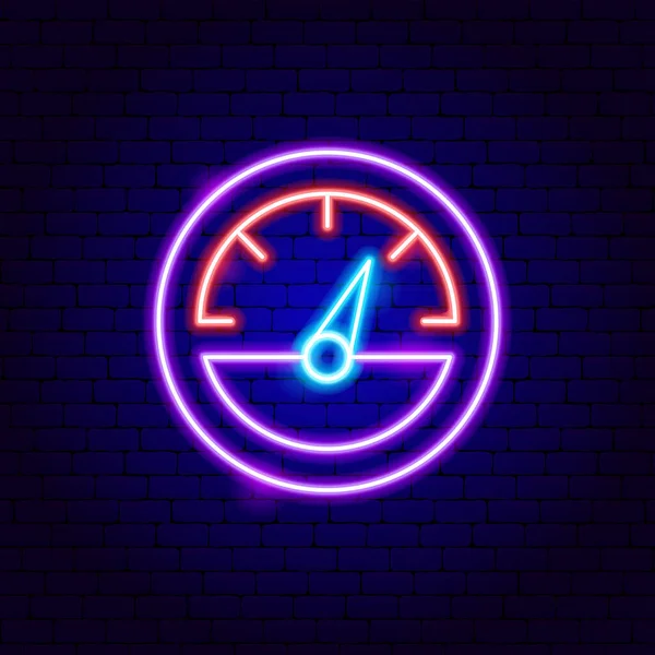 Hastighetsmätare Neon Sign — Stock vektor